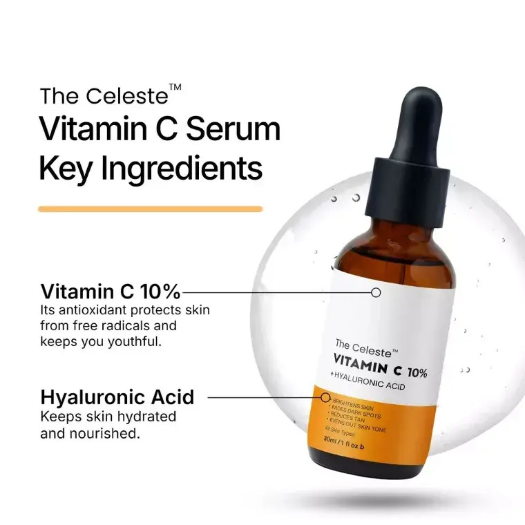 The Celeste Vitamin C 10% + Hyaluronic Acid (30ml)